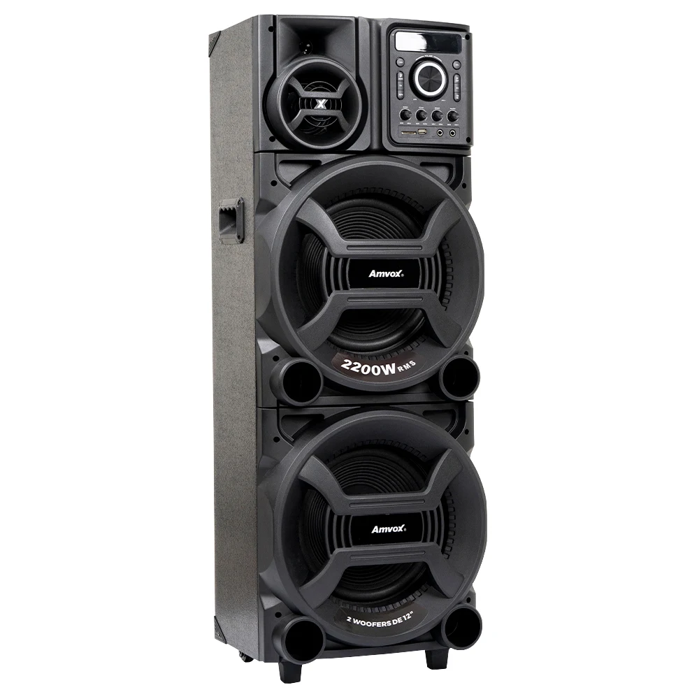Caixa de Som Amplificada Amvox Pesadão ACA 2201 2200W Bluetooth com LED