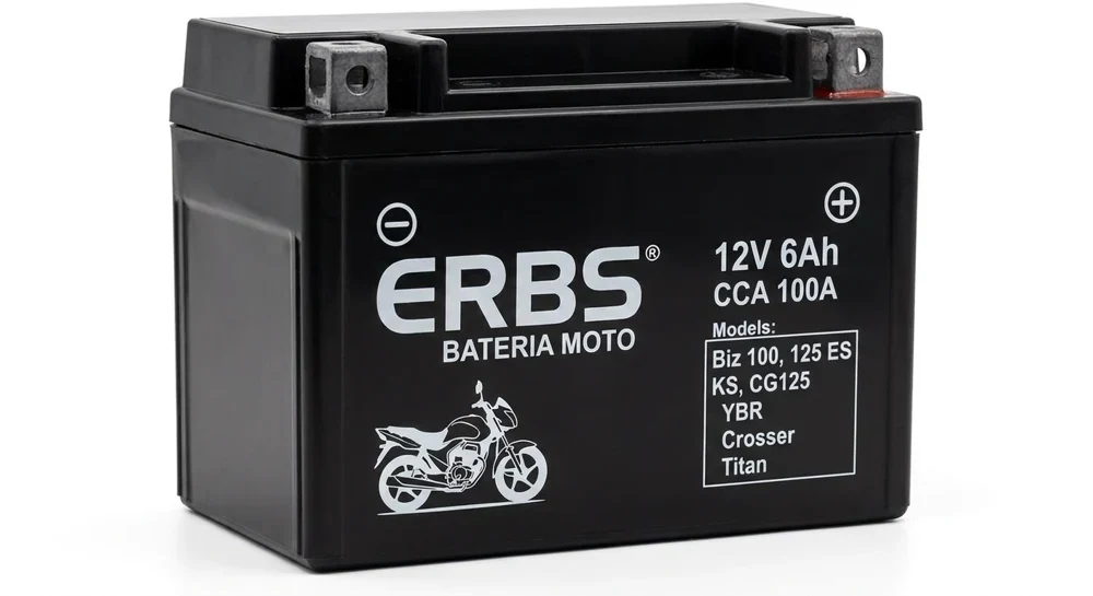 Bateria moto Biz Honda Biz 100 125 ES KS CG125 YBR Crosser Titan ERBS 6ah