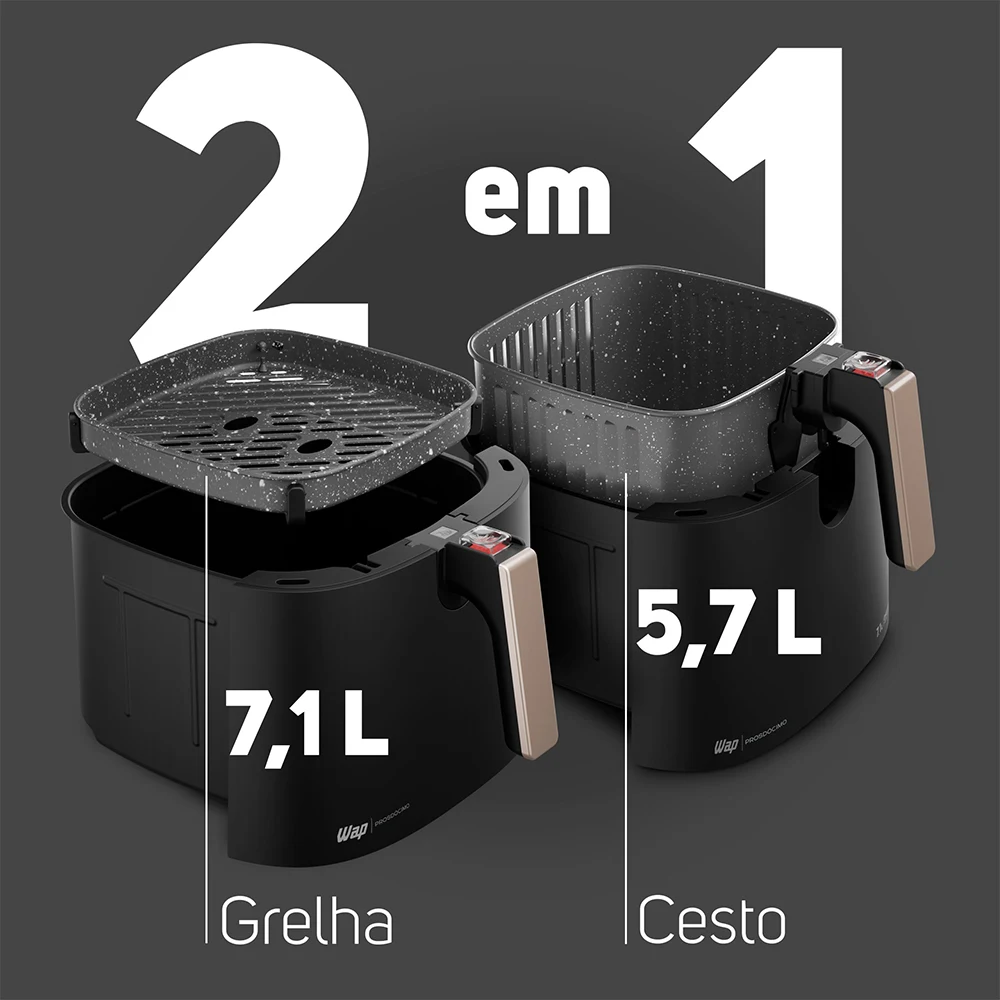 Fritadeira Elétrica Air Fryer Wap Mega Family 7,1L 1700W