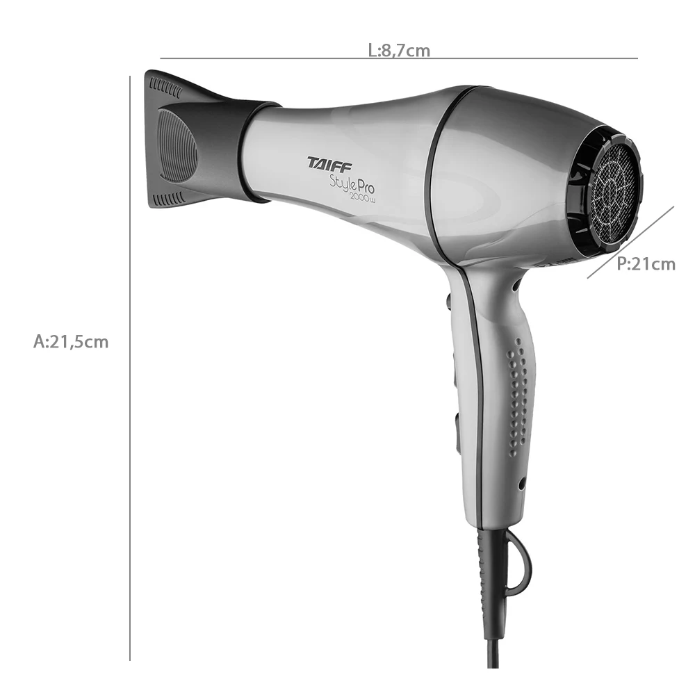 Secador de Cabelo Taiff Style Pro 2 Velocidades 3 Temperaturas 2000W