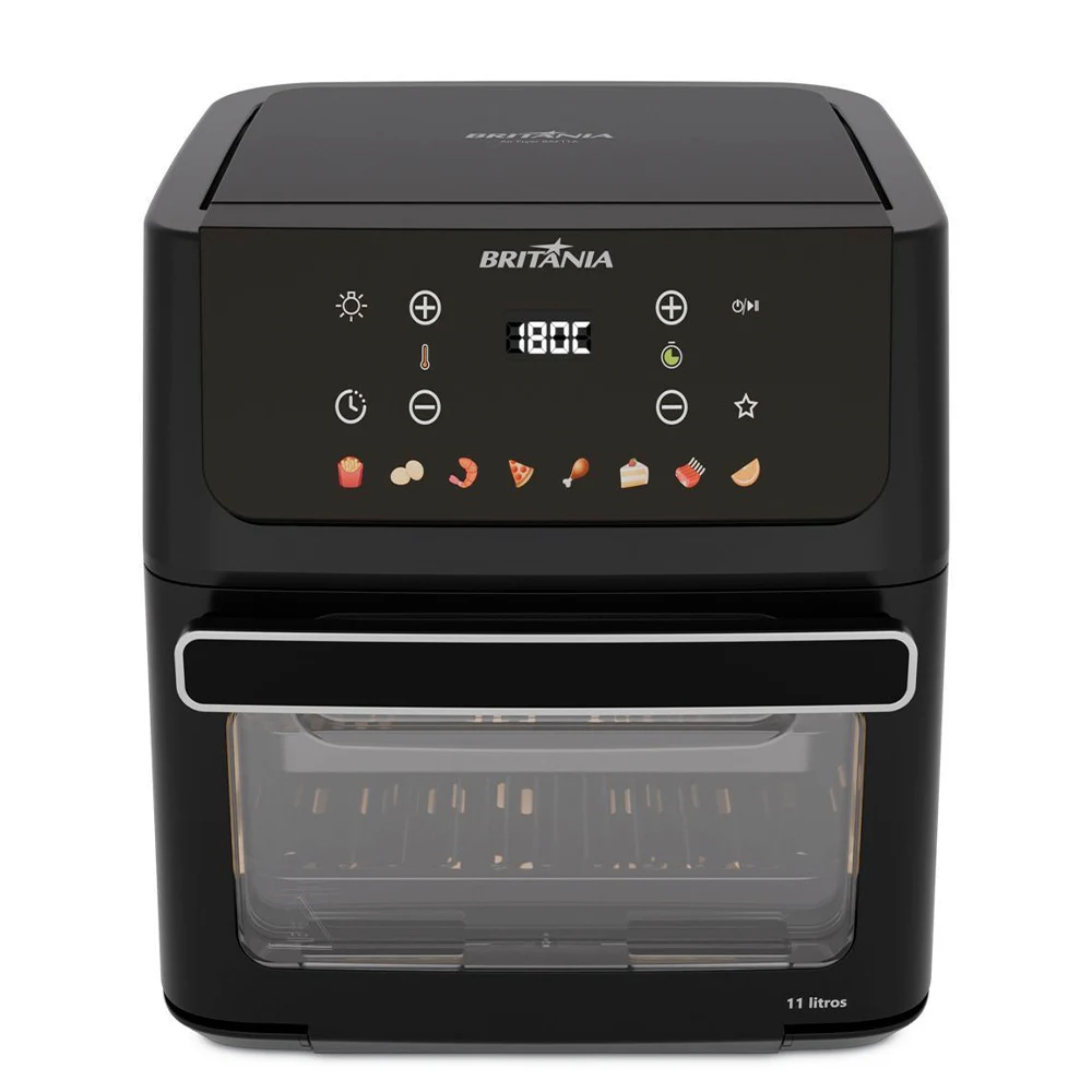 Fritadeira Elétrica Air Fryer Britânia Oven BAF11A 11L 1800W Antiaderente