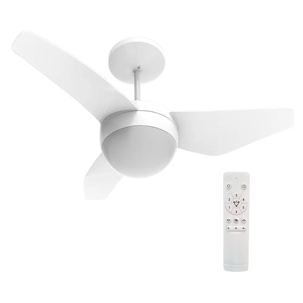 Ventilador de Teto com Controle Remoto Inspire Nano Eco 3 Pás 83 cm Branco Bivolt