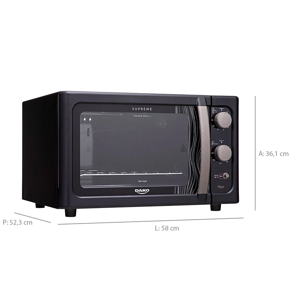 Forno Elétrico de Bancada 44L Dako Supreme Grill 1750W