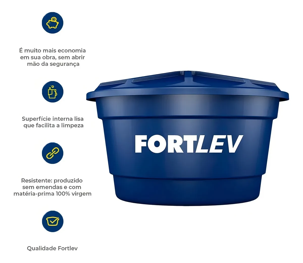 Caixa d'água Fortlev Vertical 500 Litros Polietileno Azul