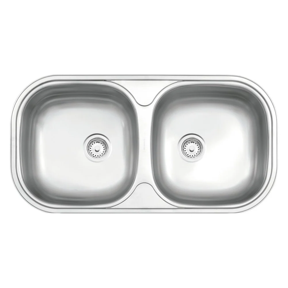 Cuba Tramontina Isis 2C 34 BS em aço inox acetinado 78 x 40 cm Prime com Válvulas 94032107