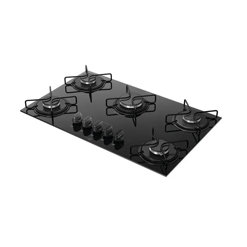 Fogão Cooktop 5 Bocas Mesa Vidro Atlas Agile Up Preto Bivolt